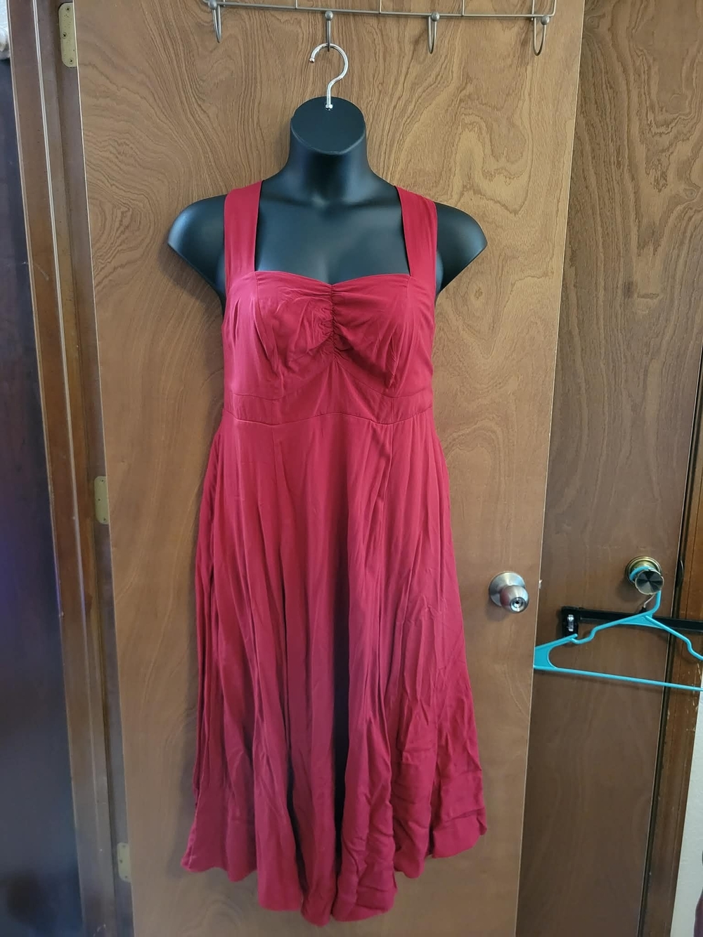 torrid Red Sleeveless Midi Dress with Square Neck